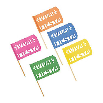 Mini Fiesta Viva Cutout Flags - 12 Pc.