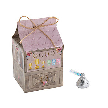 Mini Horse Stable Favor Boxes - 12 Pc.