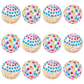 Mini Inflatable 5" Polka Dot Beach Balls - 12 Pc.