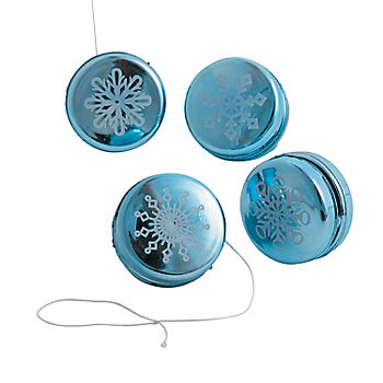 Mini Metallic Snowflake YoYos - 12 Pc.