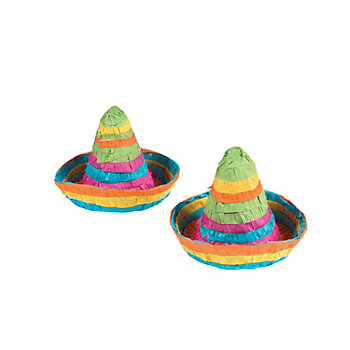 Mini Sombrero Piñata Decorations - 3 Pc.