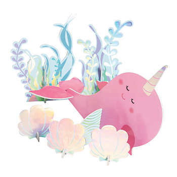 Narwhal Pinata, Kids Birthday Party Decorations (16.5 x 12.3 In