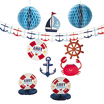 Nautical Boy Baby Shower Decorating Kit - 10 Pc.