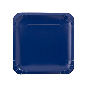Navy Blue Square Paper Dinner Plates - 24 Ct.