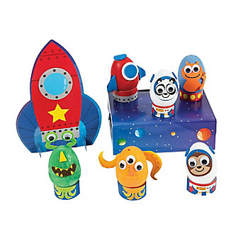 Outer Space Scene Easter Egg Decorating Craft Kit - Makes 6