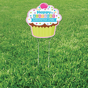 Personalized 24" x 16" Cupcake Sprinkles Yard Sign