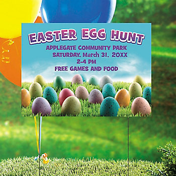 Personalized 24" x 16" Easter Egg Hunt Yard Sign