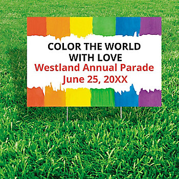 Personalized 24" x 16" Rainbow Yard Sign
