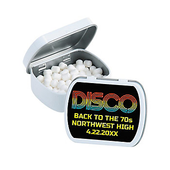 Personalized 70s Disco Mint Tins - 24 Pc.