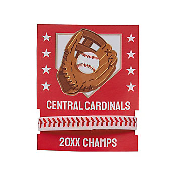 Personalized Baseball Party Bracelets with Card - 24 Pc.
