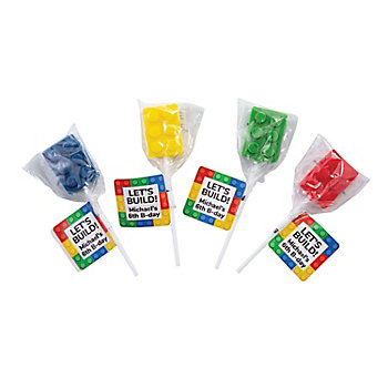 Personalized Color Brick Lollipops - 24 Pc.