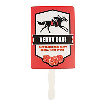 Personalized Derby Hand Fans - 12 Pc.