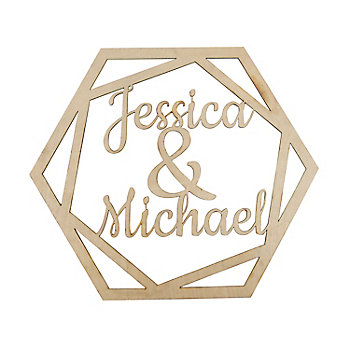 Personalized Geometric Text Cutout Sign