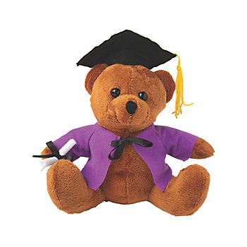 Personalized Graduation Stuffed Bear with Purple Shirt