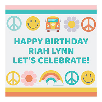 Personalized Groovy Party Backdrop