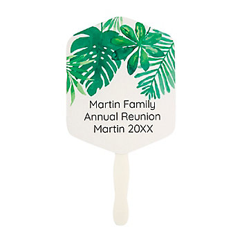 Personalized Palm Leaf Hand Fans - 12 Pc.