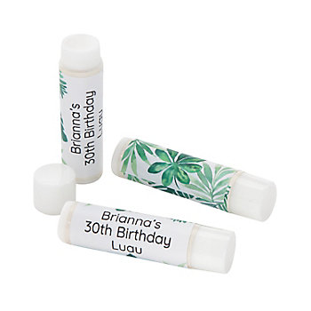 Personalized Palm Leaf Lip Balm Covers - 12 Pc.
