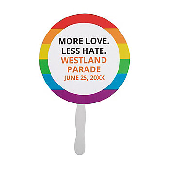 Personalized Rainbow Hand Fans – 12 Pc. 