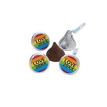 Personalized Rainbow Hershey’s® Kisses® Stickers – 60 Pc.