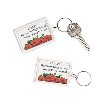 Personalized Rose Key Chains - 12 Pc.
