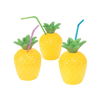 Pineapple Cups with Lids - 12 Ct.