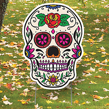 1 Fiesta  Halloween Dead Sugar Skull Chair Party Slip Cover 18" X 19.5". 