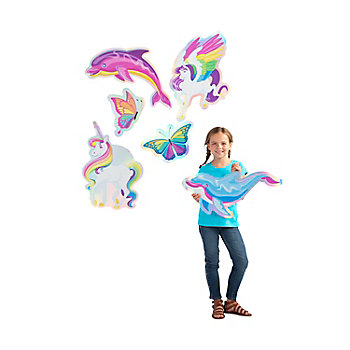 Rainbow Sparkle Hanging Decorations - 6 Pc.