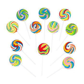 Rainbow Swirl Lollipops - 12 Pc.