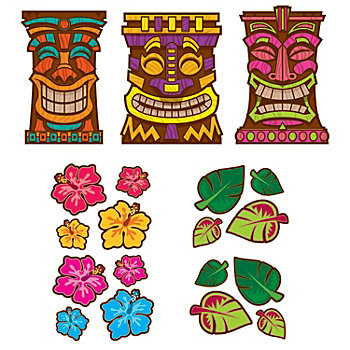 Retro Tiki Cutouts - 19 Pc.