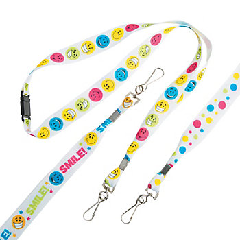 Smile Face Breakaway Lanyards - 12 Pc.