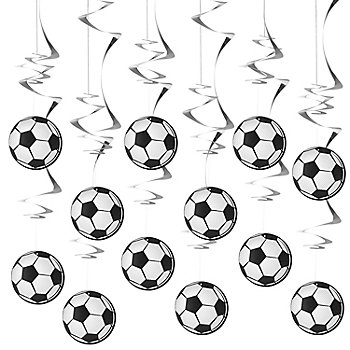 Soccer Hanging Swirl Decorations - 12 Pc.