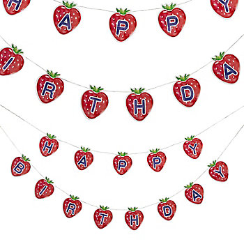Strawberry Happy Birthday Banner