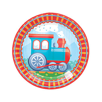Train Party Paper Dinner Plates - 8 Ct.