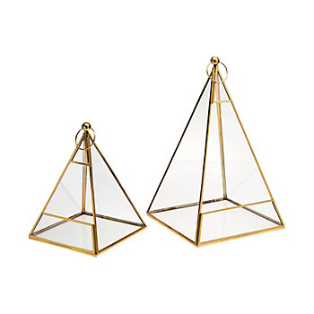 Triangle Terrarium Lanterns - 2 Pc.