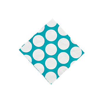 Turquoise Large Polka Dot Beverage Napkins