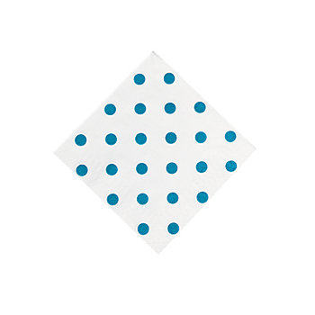 Turquoise Polka Dot Beverage Napkins - 16 Pc.