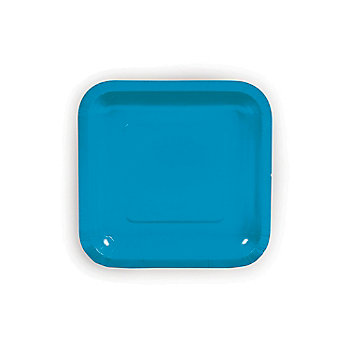 Turquoise Square Paper Dessert Plates - 24 Ct.