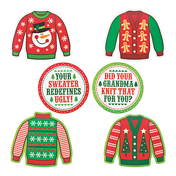 Ugly Sweater Cutouts - 6 Pc.