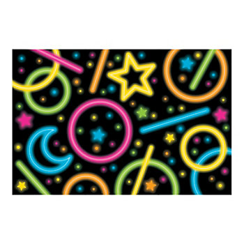 Vibrant Neon Glow Party Backdrop - 3 Pc. with Unique Shapes