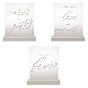 White Acrylic Wedding Sign Kit - 3 Pc.