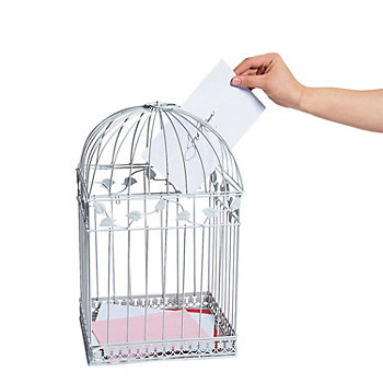 White Birdcage Card Holder