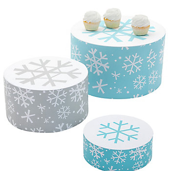 Winter Snowflake Treat Stands - 3 Pc.