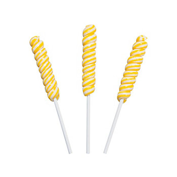 Yellow Mini Twisty Lollipops - 24 Pc.