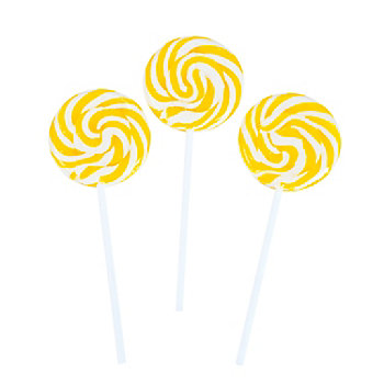 Yellow Swirl Lollipops - 24 Pc.