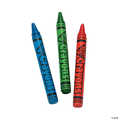 3-Color Cellophane-Wrapped Crayons