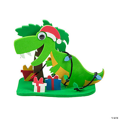 3D Christmas Dinosaur Craft Kit - Makes 12