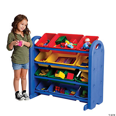 3-Tier Toy Storage Organizer for Kids with 12 Bins - Assorted