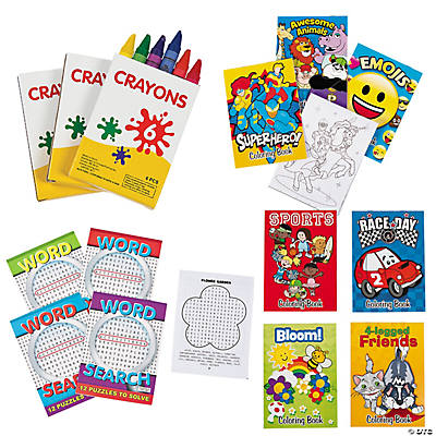 Mini Halloween Activity Books with Crayons