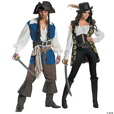 Adult's Pirates Of The Caribbean Captain Jack Sparrow & Angelica ...