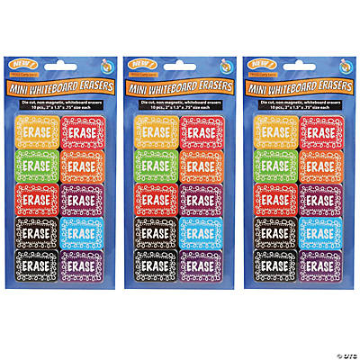 Ashley Productions Smart Poly Dry Erase Markers with Eraser, Fine Tip,  Black, 4 Per Pack, 6 Packs